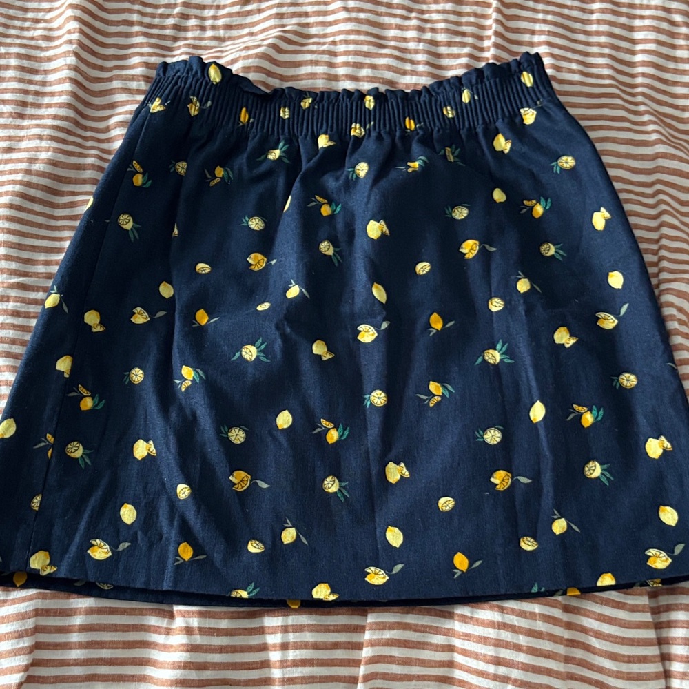 J.Crew Navy Blue Lemon Print Mini